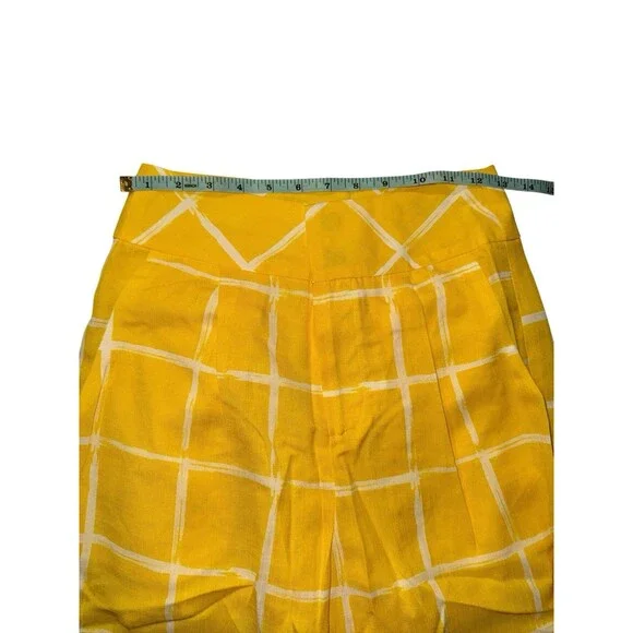 Moon River Yellow Windowpane Wide Leg Pants S High Waist Palazzo Summer NWT - Picture 6 of 8